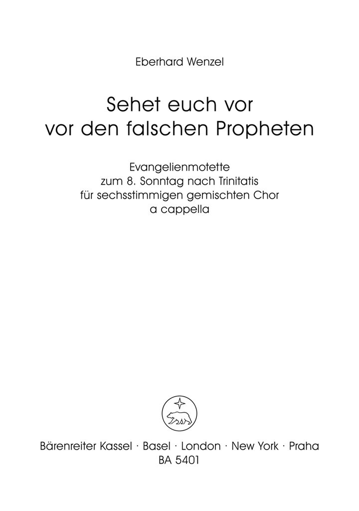 Sehet euch vor vor den falschen Propheten